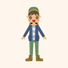 boy man cartoon theme elements N242