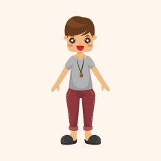 boy man cartoon theme elements N244