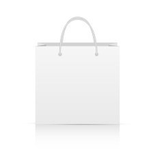 Empty shopping bag isolated on white background vector illustration