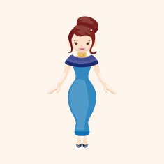 lady girl cartoon theme elements N258