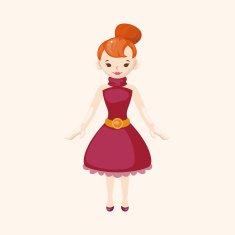 lady girl cartoon theme elements N261