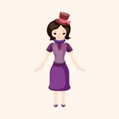 lady girl cartoon theme elements N264