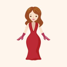 lady girl cartoon theme elements N266