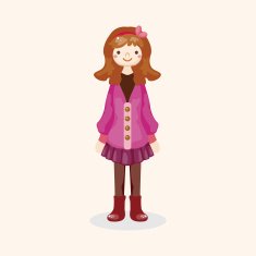 lady girl cartoon theme elements N270