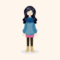 lady girl cartoon theme elements N272