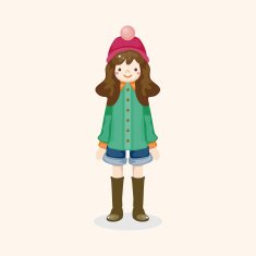 lady girl cartoon theme elements N273