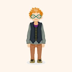 boy man cartoon theme elements N259