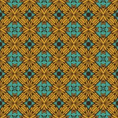 Seamless circle vintage flower pattern