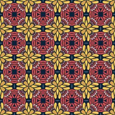 Seamless circle vintage flower pattern N3