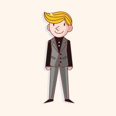 boy man cartoon theme elements N272