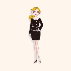 lady girl cartoon theme elements N279