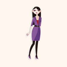 lady girl cartoon theme elements N283