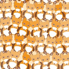 Funny cute fox seamless background pattern Vector