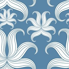 Seamless abstract floral pattern Vector illustration Blue Desi