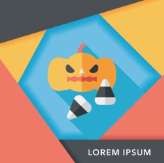 pumpkin flat icon with long shadow eps10 N7