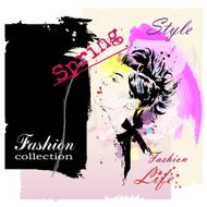 Fashion girl in sketch-style N74