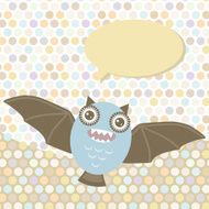 Polka dot background pattern Funny cute bat monster