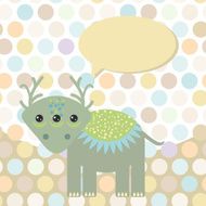Polka dot background pattern Funny cute monster dinosaur