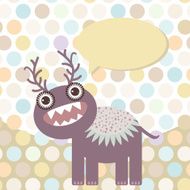Polka dot background pattern Funny cute monster