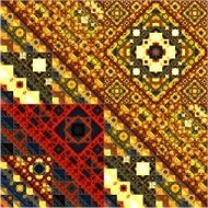 Abstract Symmetrical fractal square colorful Pattern