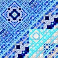 Abstract Symmetrical fractal square colorful Pattern N2