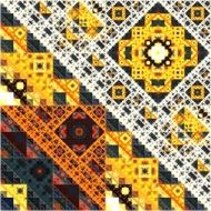 Abstract Symmetrical fractal square colorful Pattern N3