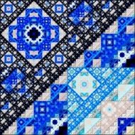 Abstract Symmetrical fractal square colorful Pattern N4