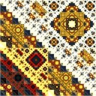 Abstract Symmetrical fractal square colorful Pattern N5