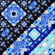 Abstract Symmetrical fractal square colorful Pattern N6