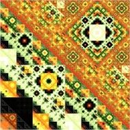 Abstract Symmetrical fractal square colorful Pattern N7