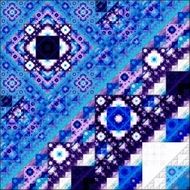 Abstract Symmetrical fractal square colorful Pattern N8