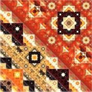 Abstract Symmetrical fractal square colorful Pattern N9
