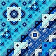 Abstract Symmetrical fractal square colorful Pattern N10