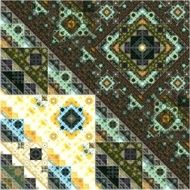Abstract Symmetrical fractal square colorful Pattern N12