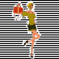 stylish girl with casual bag