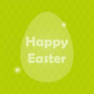Happy Easter Greeting Card with Egg and blured green background