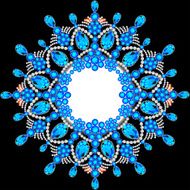 Elegant background with circular ornament of precious stones