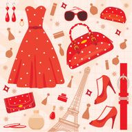 Fashion set in red tones