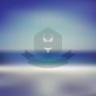 Summer concept poster leaflet flyer with blurred beach background Hexagonal