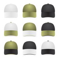 Two-color caps with white khaki and black colors