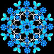 Elegant background with circular ornament of precious stones N3