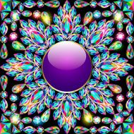 Elegant background with circular ornament of precious stones N4