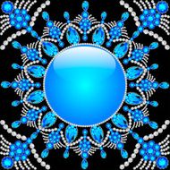 Elegant background with circular ornament of precious stones N5