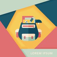 Backpack flat icon with long shadow eps10 N24