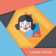 SALE Shopaholic flat icon with long shadow eps10 N26