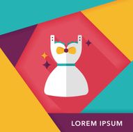 shopping dress flat icon with long shadow eps10 N16