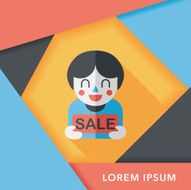 SALE Shopaholic flat icon with long shadow eps10 N28