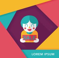 SALE Shopaholic flat icon with long shadow eps10 N29
