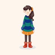 lady girl cartoon theme elements N284