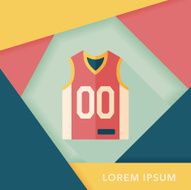basketball clothing flat icon with long shadow eps10 N17
